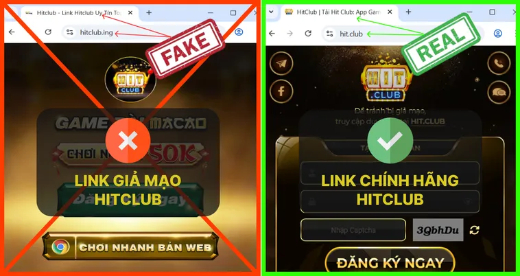 Mẹo Phân Biệt Website HitClub Thật Và Giả Tránh Mất Tiền Oan 3 Link thật Hit.Club ngắn gọn, dễ đọc, còn link giả Hit.Club dài, chứa ký tự đặc biệt hoặc số rối.